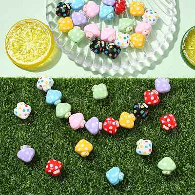 40Pcs 8 Colors Opaque Acrylic Beads OACR-CJ0002-76-1