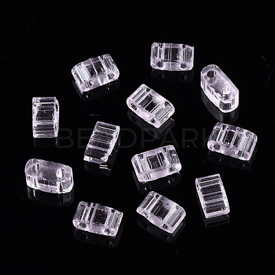 2-Hole Transparent Glass Seed Beads SEED-N004-002-C01-1