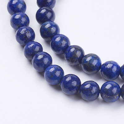 Natural Lapis Lazuli(Filled Color Glue) Beads Strands G-K269-02-6mm-1