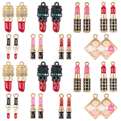 32Pcs 8 Styles Alloy Enamel Pendants ENAM-SC0007-35-1