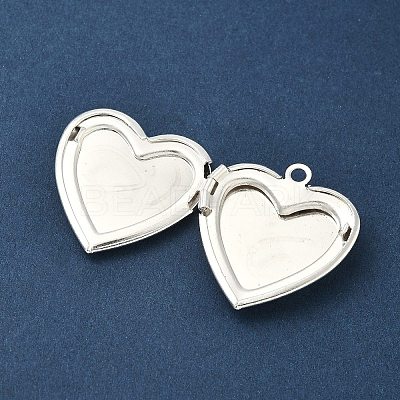 Heart Brass Locket Pendants KK-K414-12B-S-1