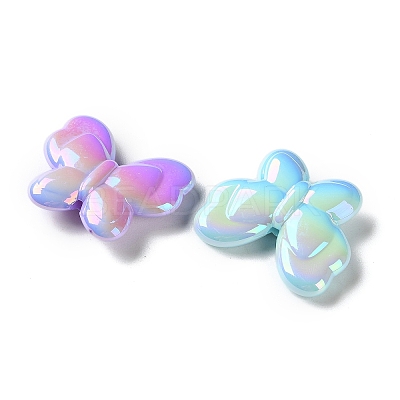UV Plating Opaque Acrylic Beads MACR-L010-04-1