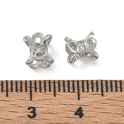 SHEGRACE Brass Clear Cubic Zirconia Beads XGRQ4G680-684P-1