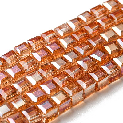Electroplate Glass Beads Strands EGLA-D018-3x3mm-50-1