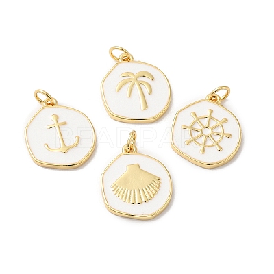 Rack Plating Brass Enamel Pendants KK-R144-01G-1