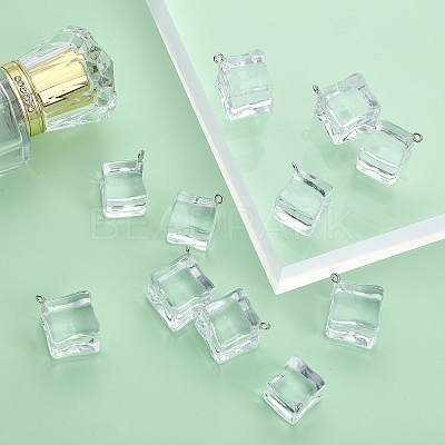 32Pcs 2 Style Transparent Acrylic Pendants TACR-CA0001-17-1