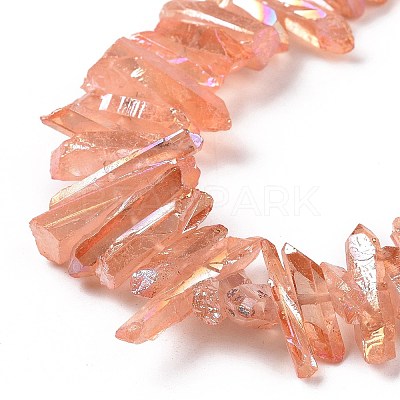 Natural Quartz Crystal Points Beads Strands G-K181-B23-1