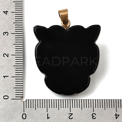 Natural Obsidian & Synthetic Turquoise Pendants G-Z090-02G-04-1