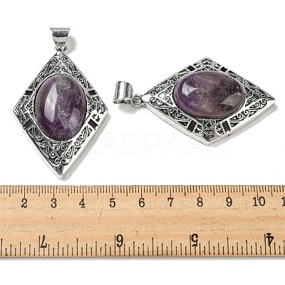 Natural Amethyst Big Pendants G-Z050-08B-1