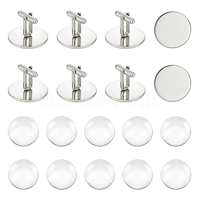 Blank Dome Cufflinks Making Kit DIY-UN0005-24-1