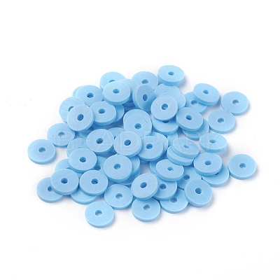 Flat Round Handmade Polymer Clay Beads CLAY-R067-6.0mm-36-1