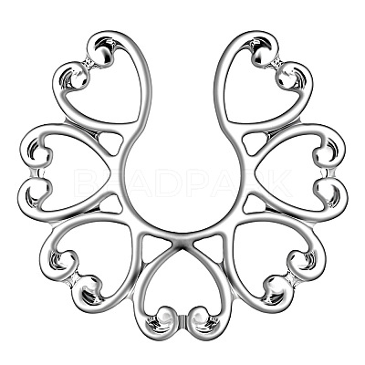 Stainless Steel Flower Clip On Nipple Rings WG76523-03-1