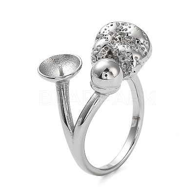 Non-Tarnish 304 Stainless Steel Open Cuff Ring Findings STAS-K263-03P-1