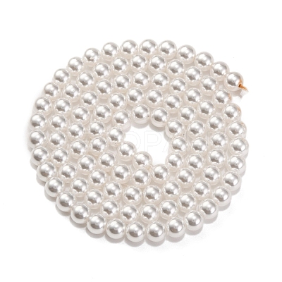 Baking Paint Pearlized Glass Pearl Round Bead Strands PEAR-H019-02A-04-1