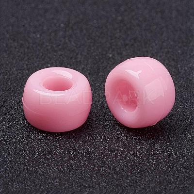 Opaque Acrylic European Large Hole Beads PL338-6-1