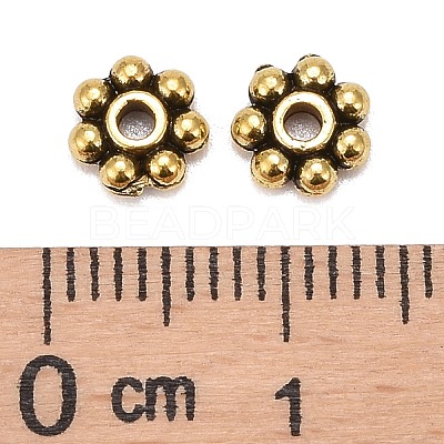 Tibetan Style Alloy Beads Daisy Spacer Beads X-LF1249Y-01AG-RS-1