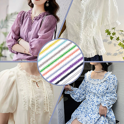 30 Yards 12 Colors Chinlon Elastic Lace Trim EW-FG0001-01-1