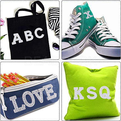 Alphabet Resin Rhinestone Patches DIY-GF0009-18A-1
