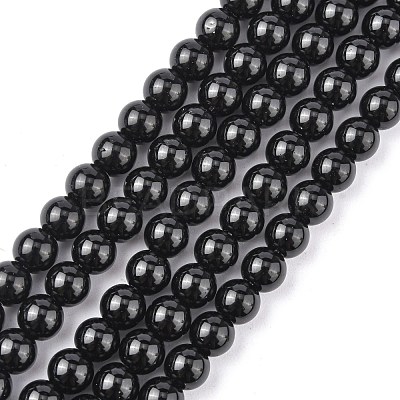 Synthetic Black Stone Beads Strands GSR6mmC044-1