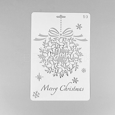 Creative Christmas Plastic Drawing Stencil DIY-L007-10-1