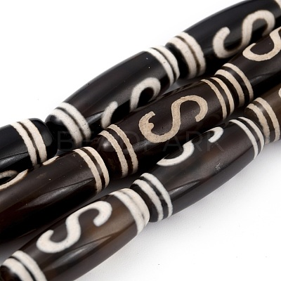 Tibetan Style Money Hook dZi Beads Strands TDZI-O003-29D-1