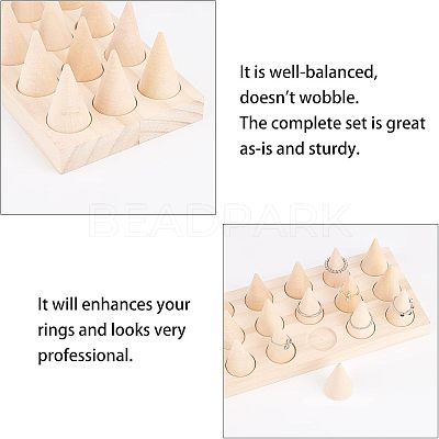 Wood Finger Ring Stand RDIS-WH0009-005C-1