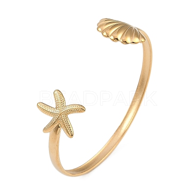 304 Stainless Steel Cuff Bangles for Women BJEW-A024-01G-1