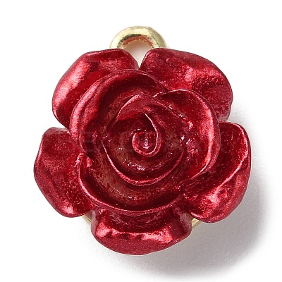 Opaque Resin Rose Pendants X-PALLOY-Z016-02G-1