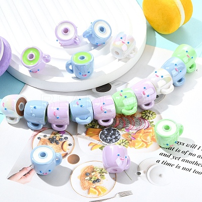6Pcs 6 Colors Opaque Acrylic Beads SACR-YW0002-14-1