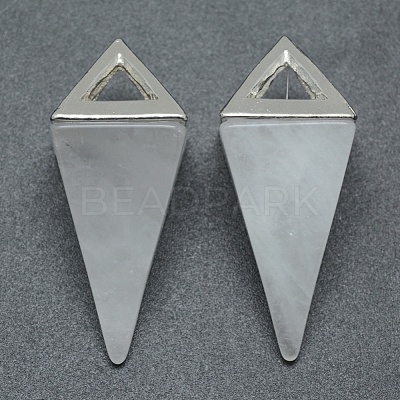 Natural Quartz Crystal Pendants KK-E757-D-02P-1