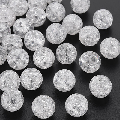 Transparent Crackle Acrylic Beads MACR-S373-66B-N12-1
