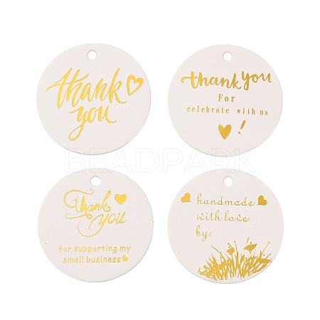 100Pcs Hot Stamping Paper Thank You Printed Gift Tags CDIS-H007-05-1