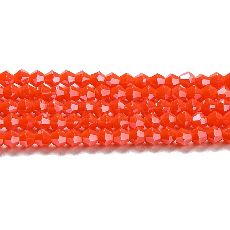 Opaque Solid Color Electroplate Glass Beads Strands EGLA-A039-P4mm-A03-1