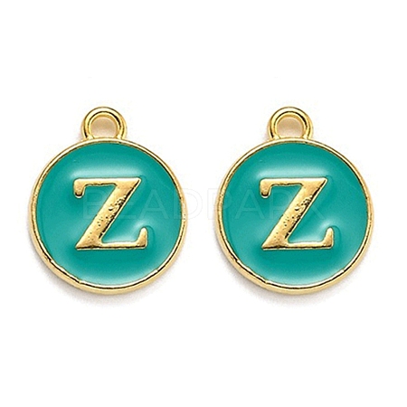 Golden Plated Alloy Enamel Charms ENAM-Q437-15Z-1
