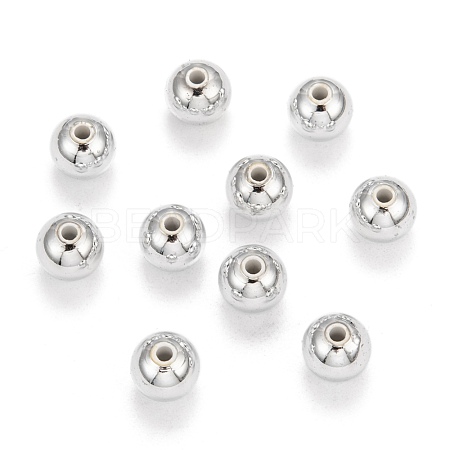Plating Plastic Acrylic Round Beads PACR-L003-10mm-S-1