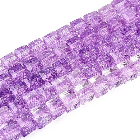 Crackle Transparent Glass Beads Strands GLAA-N062-4mm-09-1