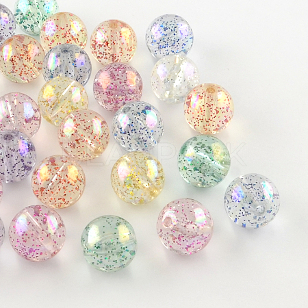 Round AB Color Transparent Acrylic Beads TACR-D005-12mm-M-1