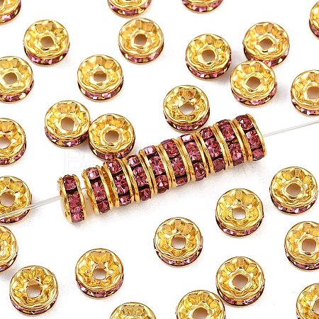 Brass Rhinestone Spacer Beads RB-A014-Z8mm-23G-1
