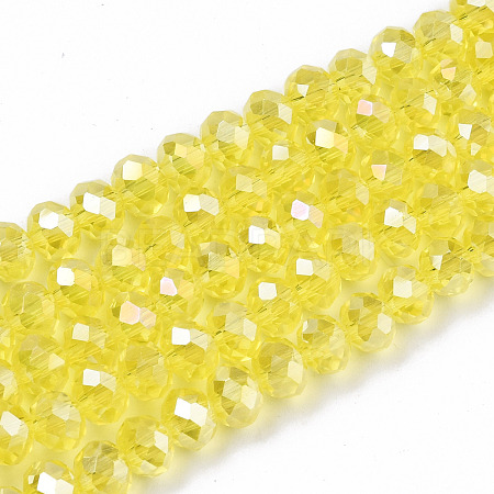 Electroplate Glass Beads Strands EGLA-A034-T4mm-B21-1