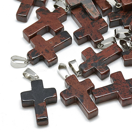 Natural Mahogany Obsidian Pendants G-T080-09-1