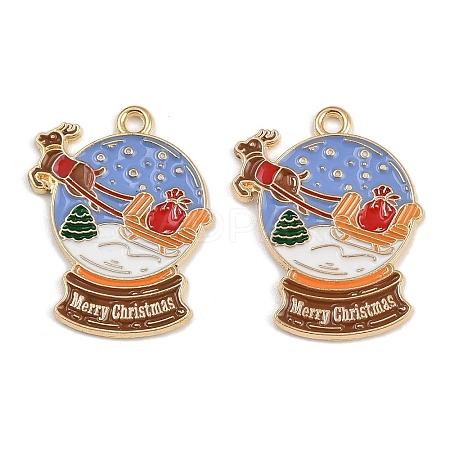 Christmas Theme Alloy Enamel Pendants ENAM-C031-01G-05-1