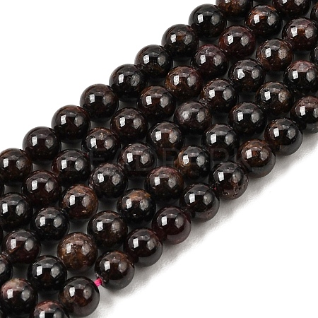 Natural Garnet Gemstone Bead Strands G-R263-6mm-1