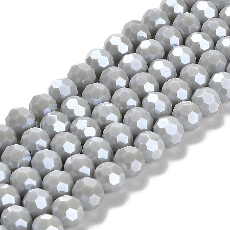 Electroplate Opaque Glass Beads Strands X-EGLA-A035-P8mm-A22-1
