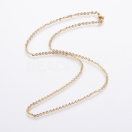 304 Stainless Steel Cable Chain Necklaces NJEW-P250-03G-02-1