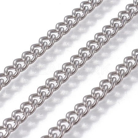 201 Stainless Steel Curb Chains CHS-P007-28P-1