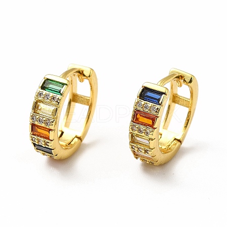 Rack Plating Brass Micro Pave Cubic Zirconia Leverback Earrings EJEW-H093-06G-1