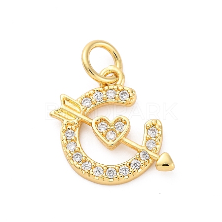 Brass Micro Pave Cubic Zirconia Pendants KK-D325-46G-1