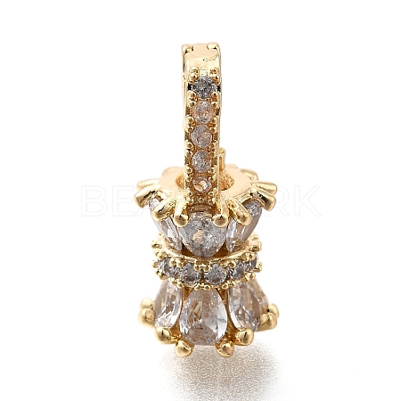 Brass Micro Pave Cubic Zirconia Donut Bails KK-U061-17G-1