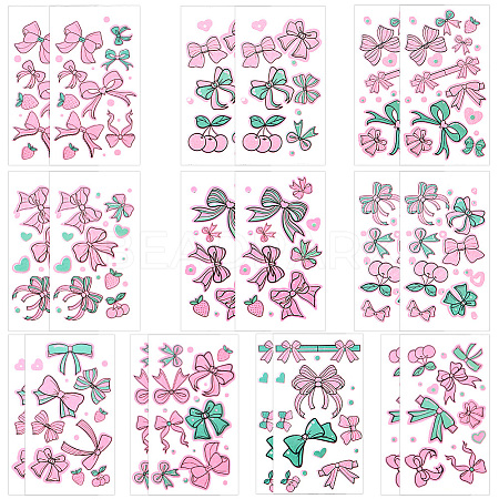 20 Sheets Luminous Water Proof Removable Temporary Tattoos Stickers AJEW-SP0002-81A-1