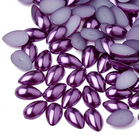 ABS Plastic Imitation Pearl Cabochons SACR-R749-8x5mm-Z47-1